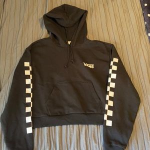 black Vans crop hoodie